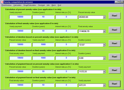 Annuity computations