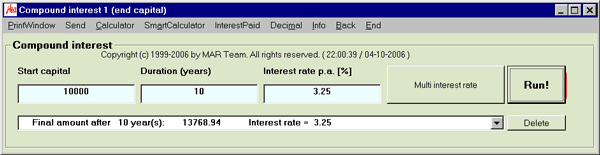 Compound interest calculation